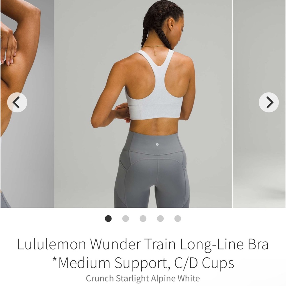 lululemon // Wunder Train Long-Line Bra - Crunch Starlight Alpine White